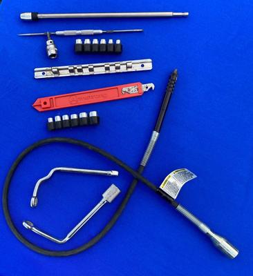 Distributor Wrench, dremel tool Extension, Sockets, and more