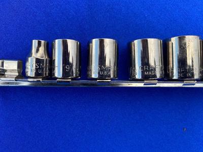 3/8” Drive Sae Craftsman Sockets on Rail