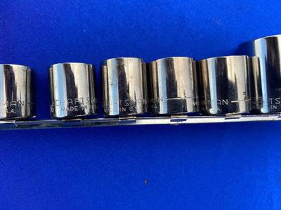 3/8” Drive Sae Craftsman Sockets on Rail