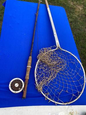 Fly Fishing Reel and Old Net, Needs Repair