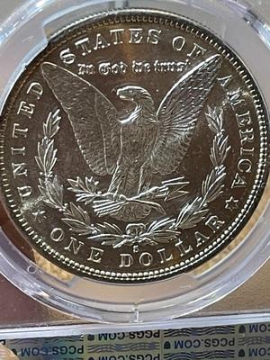PCGS CERTIFIED 1881-S MS63 (PROOF LIKE NOT ATTRIBUTED) MORGAN SILVER DOLLAR AS PICTURED.