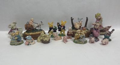 Pig Lot #2 - Pig Piggy Pigs Figurines - Lefton China, Little Nook Village, and others