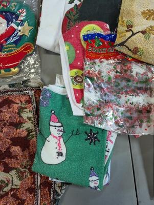 Assortment Of Holiday Decor Runners, Table Cloths & Mats