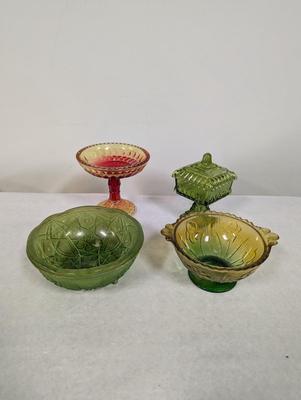 Vintage Depression Glass Candy Dishes