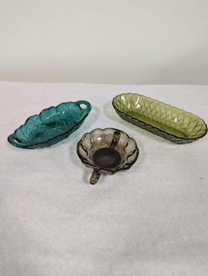 Vintage Anchor Hocking Smokey Dish, Indiana Glass Dishes