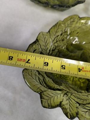 Vintage Depression Glass Green Loganberry Candy Dishes