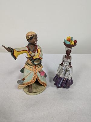 Redware Island Girl Figurine & Native Dancer