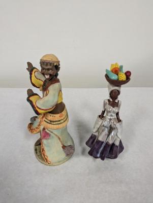Redware Island Girl Figurine & Native Dancer