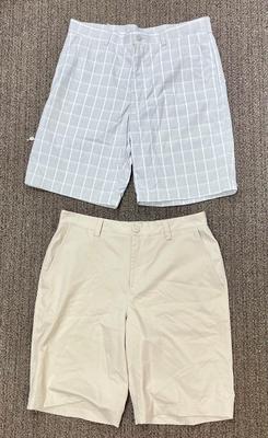 Mens Shorts size 34 Tan St. Andrew'a of Scotland and gray plaid size 34 PGA Tour