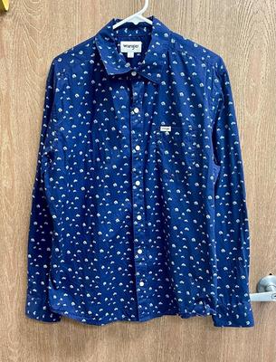 Men's Long Sleeve Wrangler Western Shirt Size Large