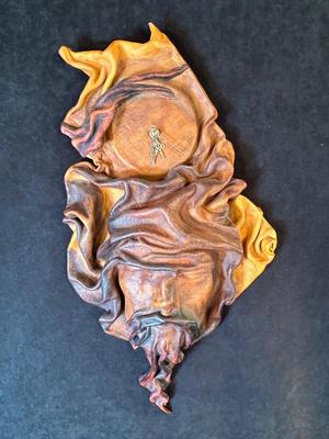 Lot 3. Wall Clock Leather Sculpture