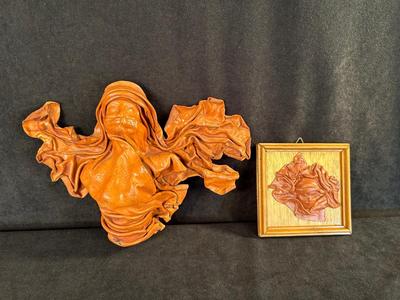 Lot 4. Pair of Leather Wall Sculptures