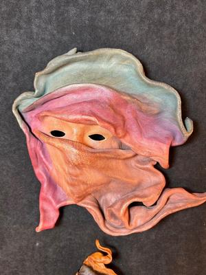 Lot 3.5. Pair of Leather Sculpture Wall Hangings