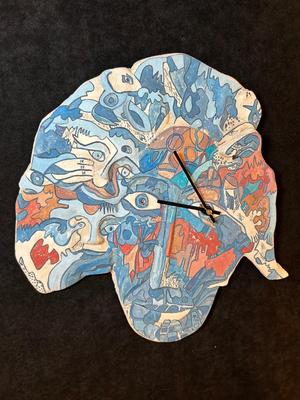 Lot 6. Handmade Pottery Wall Clock