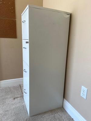 White Metal 4 Drawer File Cabinet