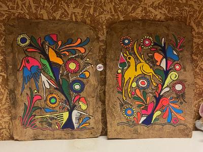 Vintage Mexican Folk Art Tree Bark Painting | Lot One