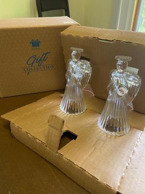 Vintage AVON Glass Angel Candlesticks