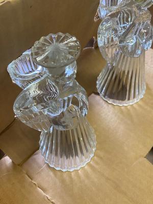 Vintage AVON Glass Angel Candlesticks