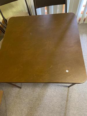 Card Table and Folding Chairs