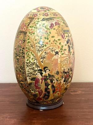 Vintage JUMBO Satsuma Egg Japanese Porcelain