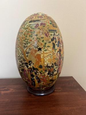 Vintage JUMBO Satsuma Egg Japanese Porcelain