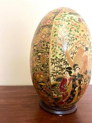 Vintage JUMBO Satsuma Egg Japanese Porcelain