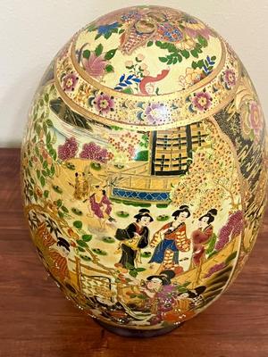 Vintage JUMBO Satsuma Egg Japanese Porcelain