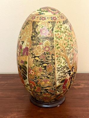 Vintage JUMBO Satsuma Egg Japanese Porcelain