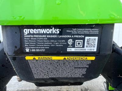 GREENWORKS 2000PSI Electric Pressure Washer