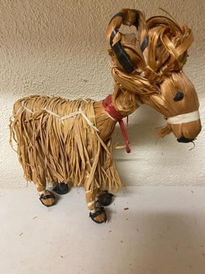 Lot of Pottery Vessels and Straw Yule Goat