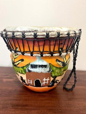 GHANA Hand Painted Drum