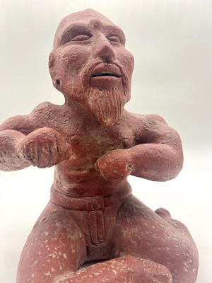 Pre Colombian Red Clay Figurine