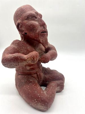 Pre Colombian Red Clay Figurine