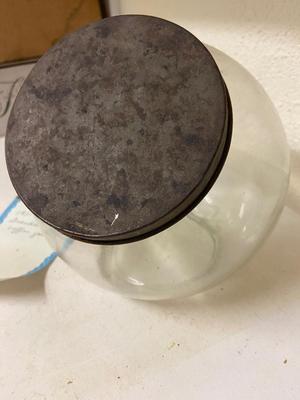 Antique Glass Candy Store/Coffee Jar with Lid