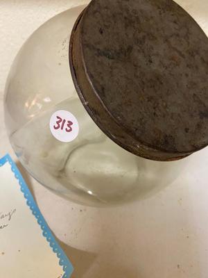 Antique Glass Candy Store/Coffee Jar with Lid