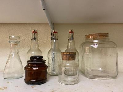 Vintage Glass Jars and Bottles Lot