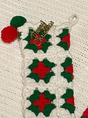 Hand Crocheted Granny Square Christmas Stockings | Lot One