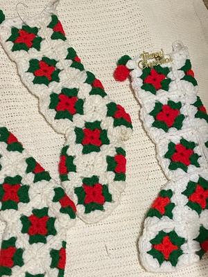 Hand Crocheted Granny Square Christmas Stockings | Lot One