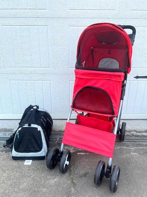 Small Pet Stroller and Sherpa Pet Carrier