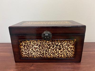 Wooden Storage Box Chetah Print