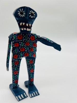 Wooden Folk Art Day Of The Dead Wooden Figurines