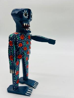 Wooden Folk Art Day Of The Dead Wooden Figurines