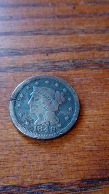 LOT 102 1848 LARGE CENT