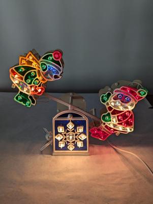 Christmas Santa & Snowman Lighted Holographic Seesaw Teeter-Totter