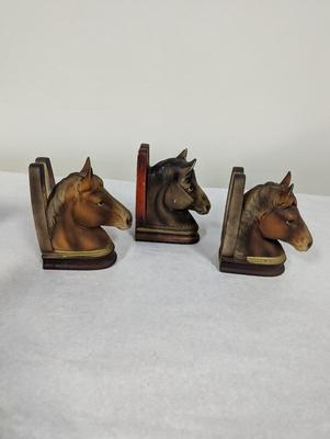 Handpainted Norleans/Arnart Horse Bookends Numbered