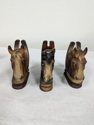 Handpainted Norleans/Arnart Horse Bookends Numbered