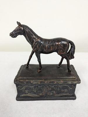 Horse Figurine Sitting On Decorative Box