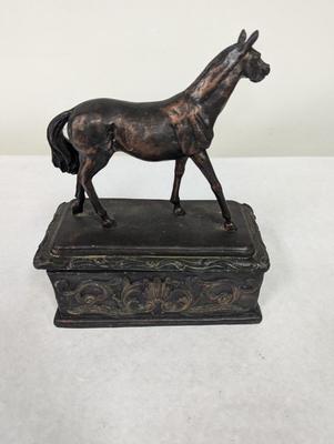 Horse Figurine Sitting On Decorative Box