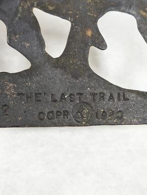 Vintage Last Trail Cast Iron Bookend