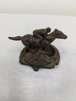 Horse & Jockey Brass Ashtray